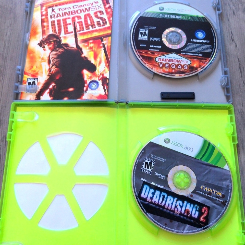 Xbox 360 Game Lot Dead Rising 2 & Rainbow Six Vegas Platinum Hits Tested - Picture 3 of 5